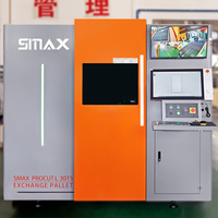 Machine de découpe laser à fibre métallique encastrée haute vitesse 6000W 3015 avec table d'échange et double palette, découpeuse laser CNC