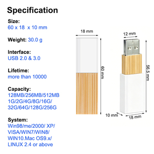 Nuova Chiavetta USB 2.0 con Luce LED e Cristallo, 16GB 32GB 64GB, Regalo di Nozze in Legno, Archiviazione Dati, Garanzia di 1 Anno - Product Image 4