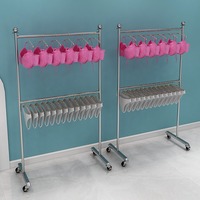 Soporte de exhibición de publicidad acrílico moderno con Estantes de metal ajustables para ropa interior/sujetador estante de exhibición de Isla de pie