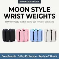 Custom Silicone Curved Moon Iron Core Detachable Velcro Adjustable Weighted Wrist <strong>Ankle</strong> Weights for Gym Workout