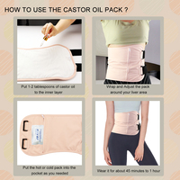 Article en stock Pack d'huile de ricin pour digestion personnalisée en coton de bambou Kit de Pack d'huile de ricin pour la fertilité