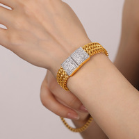 Bracelet en diamant pour femmes, chaîne géométrique, bijoux tendance, vente en gros
