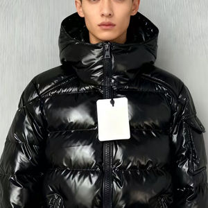 Chaqueta de Plumón Acolchada con Capucha, Brillante, con Cierre Completo, para <span class=keywords><strong>Hombre</strong></span>, de Invierno, Casual, de Alta Calidad, Personalizada con LOGO - Product Image 1