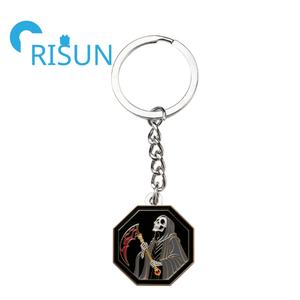Metal barato Halloween Grim Reaper Terror esqueleto llavero personalizado muerte con guadaña hoz llavero gótico joyería regalo - Product Image 5