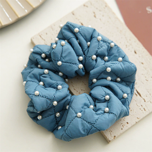 Elastici per capelli personalizzati di alta qualità con fascia per capelli di perle eleganti con Design in tessuto materiale per abbigliamento da ragazza e elastici in gomma - Product Image 6