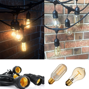 Retro Garland 48ft negro impermeable al aire libre <span class=keywords><strong>Patio</strong></span> de luces con 15 Retro Edison bombillas <span class=keywords><strong>para</strong></span> boda decoración de Navidad - Product Image 2