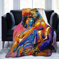 Couverture boho en flanelle, plaid monocouche pour décoration de maison, vente en gros,