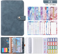 Carnet A6 en cuir PU marbré, reliure rigide, avec enveloppes de budget pour l'organisation des finances, 100 feuilles de feuilles de suivi des dépenses