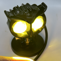 Feux de moto, design hibou, projecteurs de moto, mini phares antibrouillard/de conduite, phares auxiliaires LED pour moto, 3 couleurs
