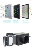 Système de filtration d'air HEPA 3 en 1 avec filtre de conduit, boîte de filtration d'air frais, 3 filtres, débit d'air de 100 CFM, débit de 0,75 GPM