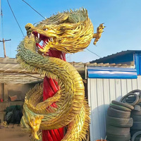 Statue de dragon en caoutchouc écologique grandeur nature, sculpture de dragon chinois en pneus recyclés faite à la main