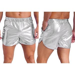 Pantalones Cortos Metálicos para Hombre, Estilo Booty Shorts, para Discoteca, Yoga, Fitness, Gimnasia - Product Image 2