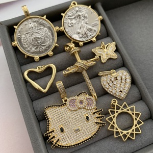 LS-C4477 ancien jésus charme haut conception coeur croix breloque papillon pour collier brillant Hello Kitty breloques bijoux de luxe - Product Image 4