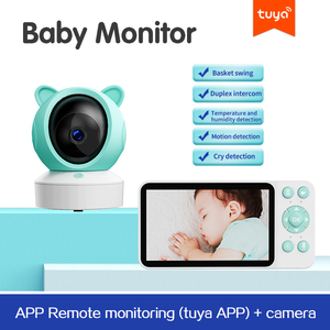 Monitor de Bebé Inalámbrico <span class=keywords><strong>LPS</strong></span> de 5 Pulgadas con Cámara, Video 1080P HD, Visión Nocturna, Detector de Movimiento y Llanto, Alarma, WiFi, Compatible con la Aplicación Tuya - Product Image 3