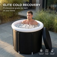 Baignoire pliable portable avec couvercle, baignoire gonflable pour cryothérapie, seau à glace gonflable