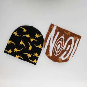 Custom Logo Unisex Acrylic Knitted <b>Beanie</b> Hat Winter Warmer Sports Ski Cap Skull <b>Merino</b> Jacquard <b>Beanie</b> - Product Image 3