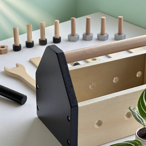 Hộp công cụ của thợ thủ công bằng gỗ bộ hộp công cụ giả vờ hộp công cụ đồ chơi học tập sớm - Product Image 5