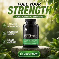 Capsules de créatine monohydrate pour adultes, antioxydant, suppléments nutritionnels sportifs OEM/ODM, fabrication sous marque privée, transfrontalier