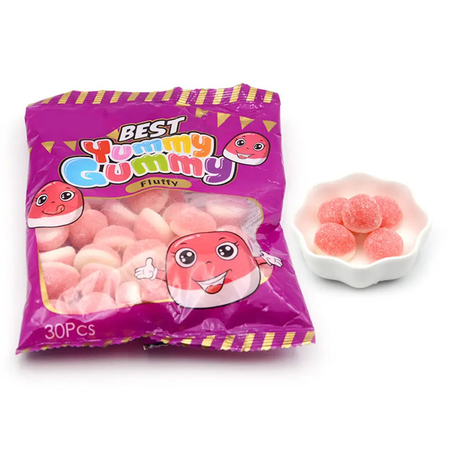 Supervivigaピンクフルーツフレーバーミニふわふわシェイプソフトグミ