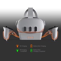 Support de charge pour casque VR filaire en plastique TY-3835 avec lumière LED pour 3 unités