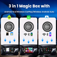 PlayAiBox Sistema Android 15 Multimedia para Auto 4+64GB CarPlay Box con Aplicaciones Abundantes Video Box Adaptador Inalámbrico para Youtube/Netflix