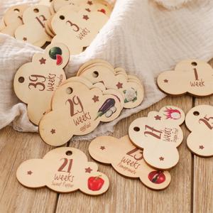 Gran oferta, hito del viaje del <span class=keywords><strong>embarazo</strong></span>, hito de crecimiento semanal de madera, Marco de imagen de sonograma para bebés para mamás primerizas - Product Image 5