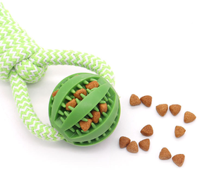 Nuevos juguetes chirriantes para mascotas, Bola de cuerda en forma de sandía, masticable para perros y gatos, Limpieza de dientes molares, Material de algodón, función de fuga de alimentos - Product Image 6