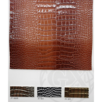 Cuir artificiel PVC effet crocodile brillant, résistant à l'eau, pour portefeuilles, sacs et ceintures pour hommes, bicolore, prêt à être expédié