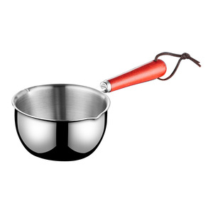 304 Stainless Steel Hot Oil Pan with Wood Handle, 150/300ml, Saucepan for Induction/Gas Cooking, for Home & Kitchen Gadgets - Product Image 6