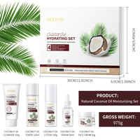 Coffret de soins de la peau à l'huile de coco MOOYAM comprenant un tonique pour le visage, un sérum, une crème, une lotion, un nettoyant pour le visage, un soin hydratant et hydratant pour la peau