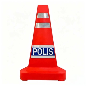 High Rebound Orange Traffic Cone Reflective Tape Top 11cm Base 43x43cm H 72cm Impact Resistant Road Safety LED Display Screen