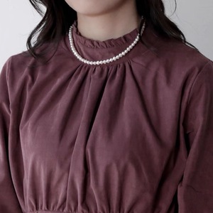 Collier de perles d'eau douce rondes de haute qualité 5-6 mm, classique et solide, style Hepburn, collier polyvalent pour clavicule - Product Image 3