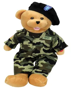 CE ASTM OEM ODM定制警察泰迪熊搞笑毛绒熊玩具带警察制服毛绒动物定制标志泰迪熊