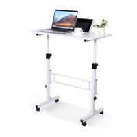 Bureau d'ordinateur en bois réglable Bureau d'écriture simple mobile avec fonction de pliage pour étude à domicile ou table de travail debout