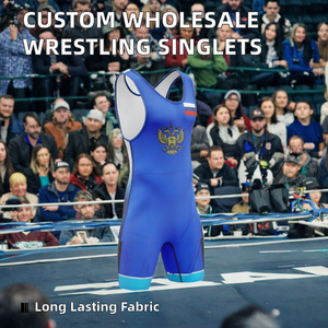 Maillots de lutte personnalisés en gros avec logo frontal, uniformes d'équipe professionnels de haute qualité en Spandex/Polyester 200 GSM - Product Image 2