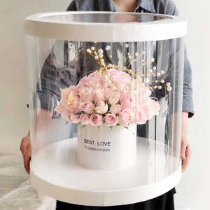 Cubo <span class=keywords><strong>de</strong></span> regalo con ventana <span class=keywords><strong>de</strong></span> PVC PARA EL Día <span class=keywords><strong>de</strong></span> la madre, caja redonda <span class=keywords><strong>de</strong></span> <span class=keywords><strong>flores</strong></span> rosas con tapa transparente para <span class=keywords><strong>embalaje</strong></span> <span class=keywords><strong>de</strong></span> <span class=keywords><strong>flores</strong></span> frescas o artificiales - Product Image 5