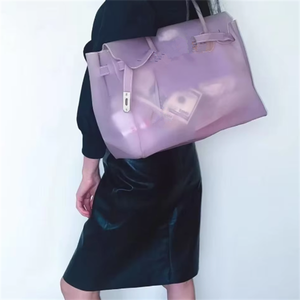<span class=keywords><strong>Sac</strong></span> fourre-tout transparent en gelée avec fermoir argenté, directement de l'usine, <span class=keywords><strong>sac</strong></span> à <span class=keywords><strong>main</strong></span> transparent à bandoulière pour femme, idéal pour les vacances - Product Image 4