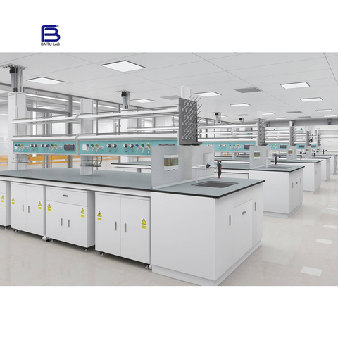 Factory Wholesale High School Lab Bench Chemistry Laboratory Equipment Lab Wlak in Fume Hood with Sink