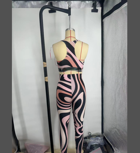 Ensemble de <span class=keywords><strong>maillot</strong></span> de bain 3 pièces STOCK Print Famous avec <span class=keywords><strong>bandeau</strong></span>, pantalon long, sexy, pour femmes, ensemble de yoga, vêtements de plage de créateur - Product Image 5