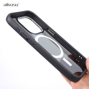 Coque de téléphone magnétique avec impression UV pour iPhone 15 Pro Max, coque de téléphone transparente magnétique en TPU mat pour iPhone 12 Pro Max, coque magnétique - Product Image 3