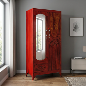 Organizador de Armario Independiente con Acabado de Madera, 1.8 m de Altura, 2 Compartimentos, con Puertas de Panel Plano para Apartamento - Product Image 2