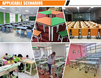 Ensemble de bureau et de chaise d'école moderne, idéal pour les espaces d'apprentissage