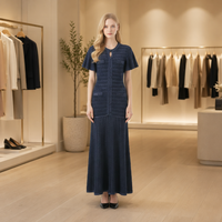 Nouvelle Robe Longue Élégante Française pour Femme 2026 – Couleur Unie, Laine, Simple, Respirante, Faite Main, Style Arabe, Soirée d'Été