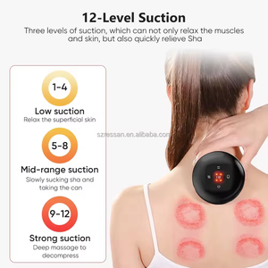 Commercio all'ingrosso intelligente coppettazione dinamica Set 12 livelli coppettazione Kit per terapia di massaggio con luce rossa terapia di calore penetra - Product Image 3