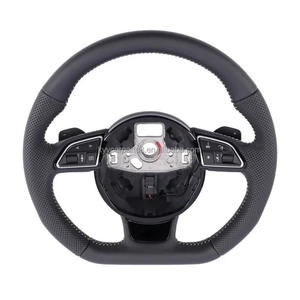 พวงมาลัยหุ้มหนังแบบครึ่งรูสไตล์ <span class=keywords><strong>Sline</strong></span> แบบปรับแต่งได้สำหรับรถ <span class=keywords><strong>Audi</strong></span> <span class=keywords><strong>A1</strong></span> A3 A4 A5 A6 RS6 A7 C6 RS7 B9 8P 8V RS3 RS4 Q5 - Product Image 2