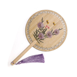 Bamboo Dried Flower Round Fan Real Flower <b>Retro</b> Fan Souvenir <b>Gift</b> Bamboo Crafts - Product Image 5