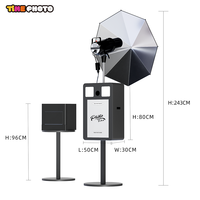 Photomaton autonome avec appareil photo reflex numérique, imprimante, code QR, flash, parapluie – Kiosque photo pour mariages, événements, fêtes