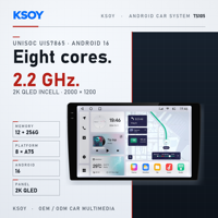 KSOY Layar Android 9 Inci 2K Audio Mobil Android Layar Mobil Android Bluetooth WiFi Pemutar Video Multimedia