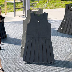 Vestido de alta calidad con cremallera frontal azul marino, uniforme escolar <span class=keywords><strong>Primar</strong></span> para niñas para la temporada de otoño para niños - Product Image 3