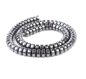 Tự Nhiên Màu Đen Hematit Đá Bánh Xe Hạt Kích Thước Khác Nhau Độ Dày Phẳng Đĩa Rondelle Spacer Loose Hạt Đối với Trang Sức Làm - Product Image 6